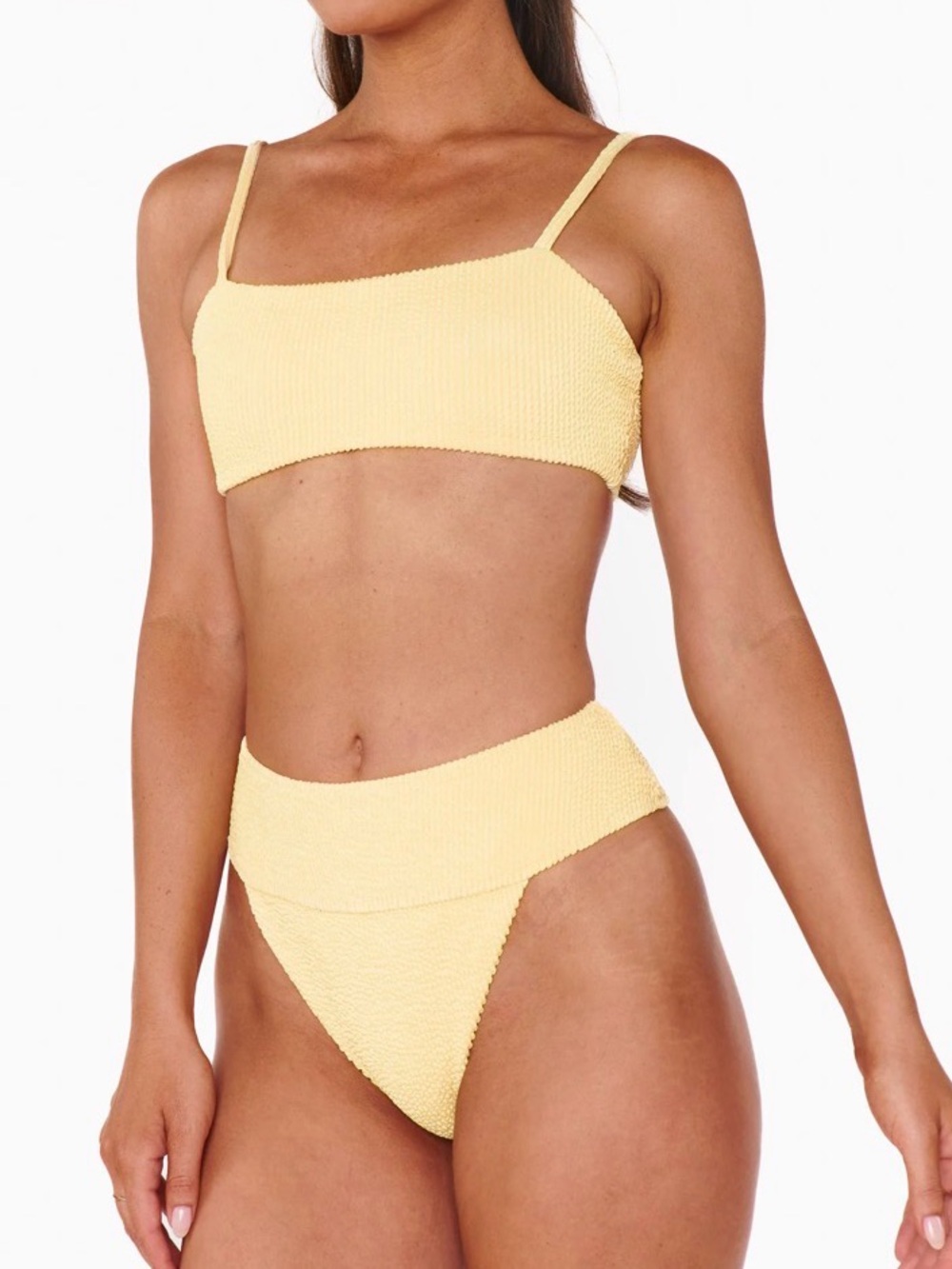 Show Me Your Mumu butter yellow scrunch swim suit